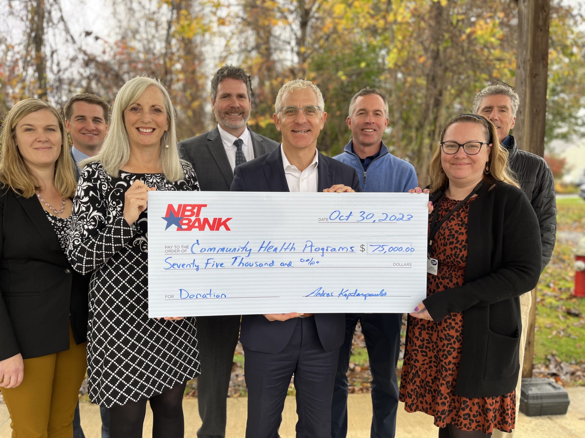 CHP accepts check from NBT Bank