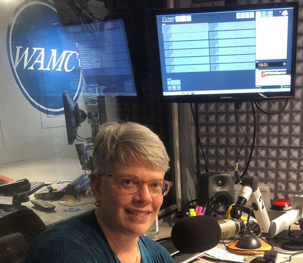 Dr. Fishbein at WAMC radio studio